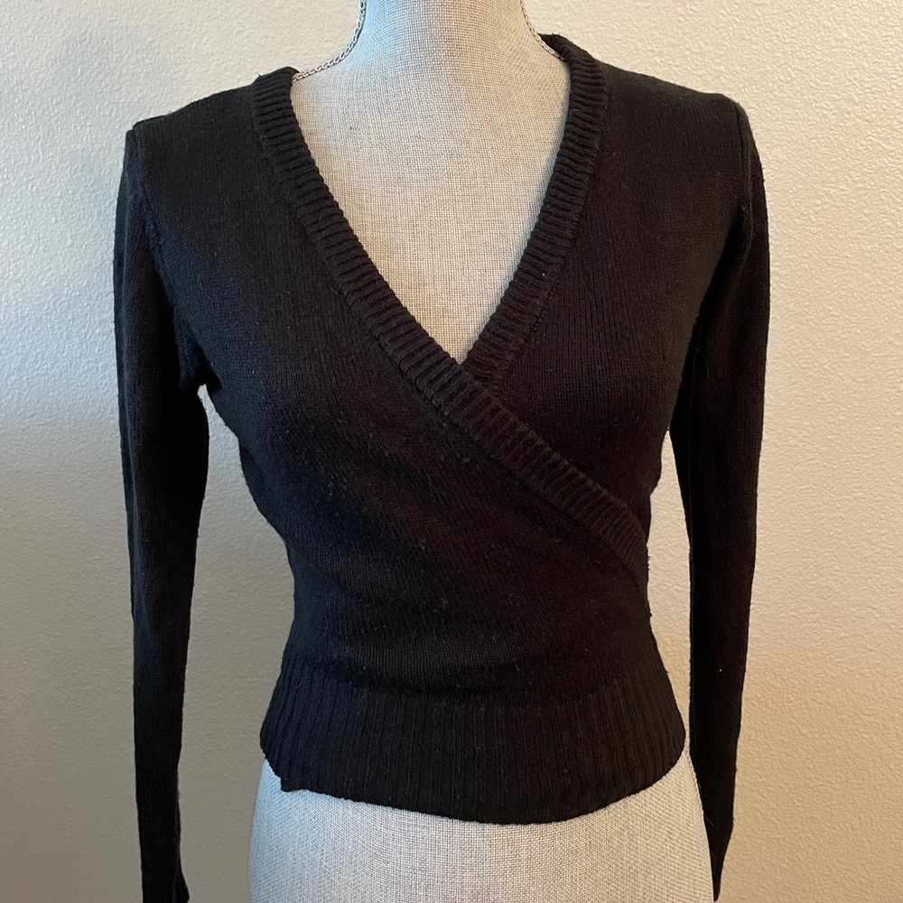 Black Wrap Around Ballet Sweater